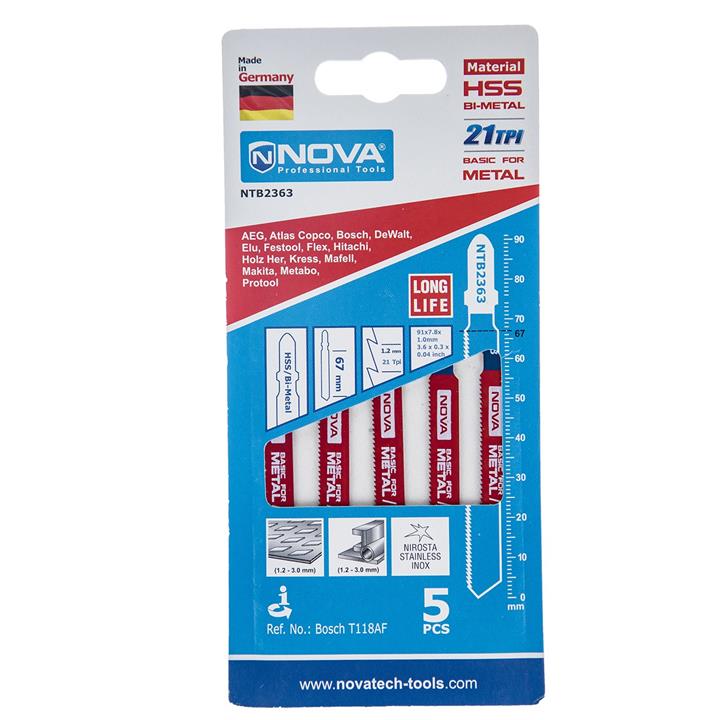 تیغه اره عمودبر نووا مدل NTB 2363 بسته 5 عددی Nova NTB 2363 Jigsaw Blade Pack Of 5